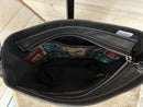 Oceanview Quilt Crossbody Bag - Medium Size *Charcoal Vinyl with Ragmaw Design House Row House Fabric- Gunmetal Hardware