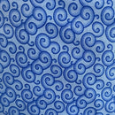 Swirl Light Blue 108” Cotton Quilt Backing $14.56/M